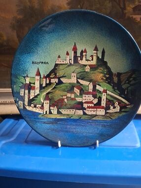 Hand Enamelled BELGRADE Charger By T. Belcic